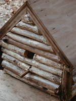Rustic wooden birdhouse