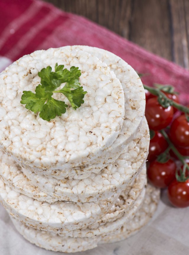 Rice cake with parsley garnish