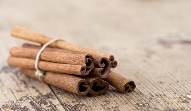 Close-up of cinnamon sticks.