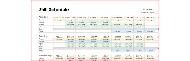 How To Make A Schedule In Excel 2007