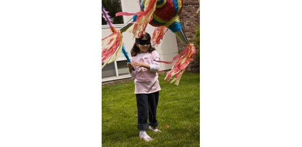 child with blindfold