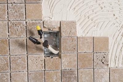  Tilekitchen Wall on How To Install Kitchen Tile Backsplash Around Plugs   Ehow Com