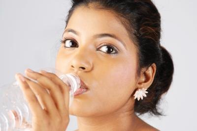 woman drinking water