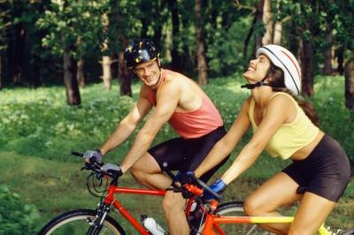 Riding bikes will help burn calories.