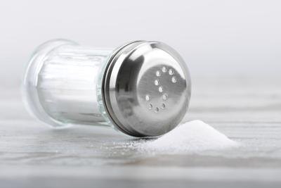 Salt shaker and spilt salt