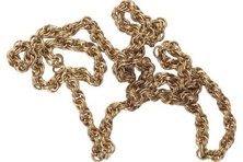 Attach a crocheted-style chain in the same shade as the brass button.