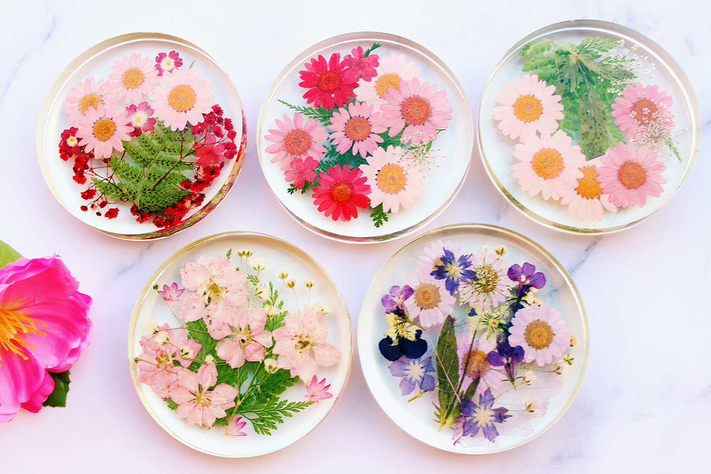 DIY Pressed Flower Coasters