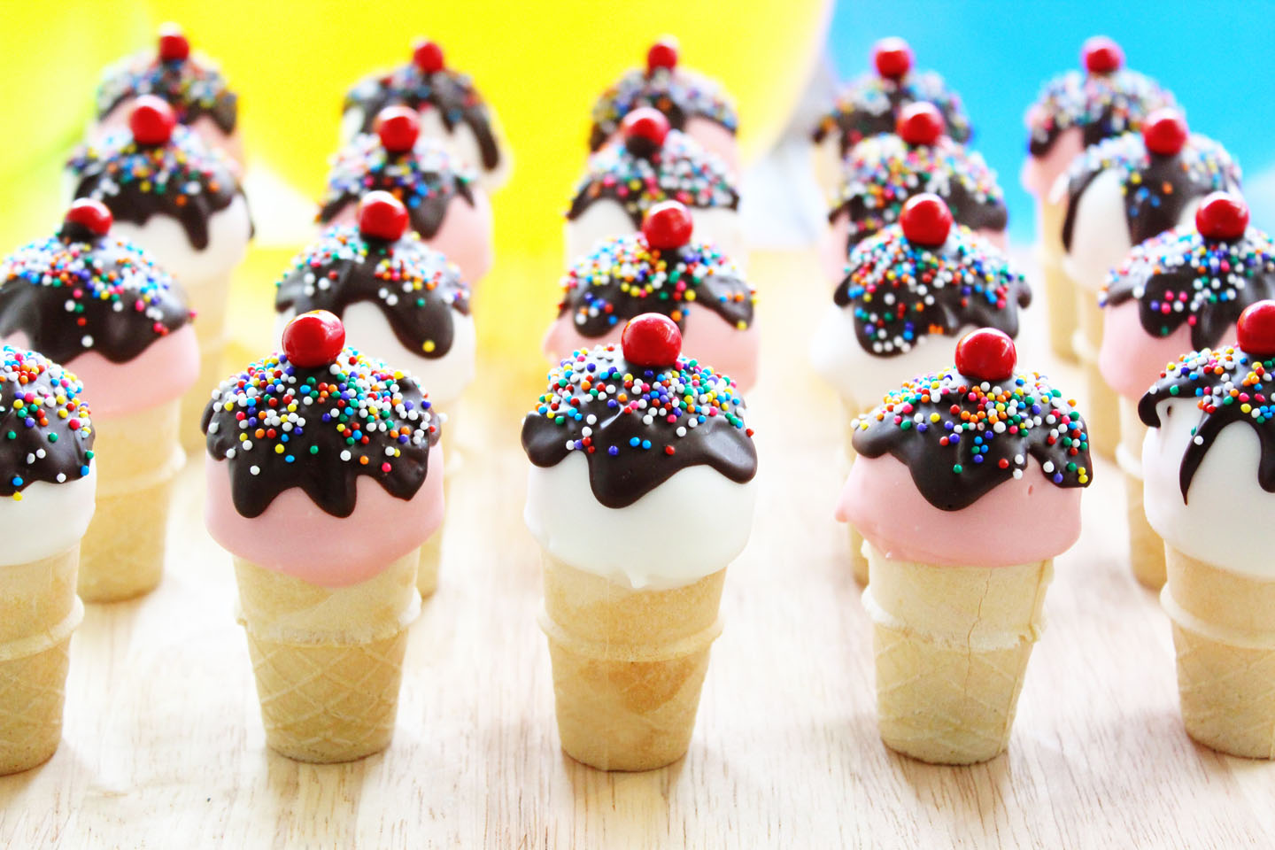 How to Make Ice Cream Cone Cake Pops - Frosting and Glue- Easy crafts,  games, recipes, and fun