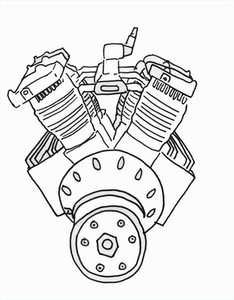 Premium Vector | A set of several types of powerful car engine. the engine  is drawn with black lines on a white sheet in a cage
