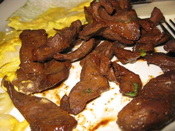 cooked cow heart