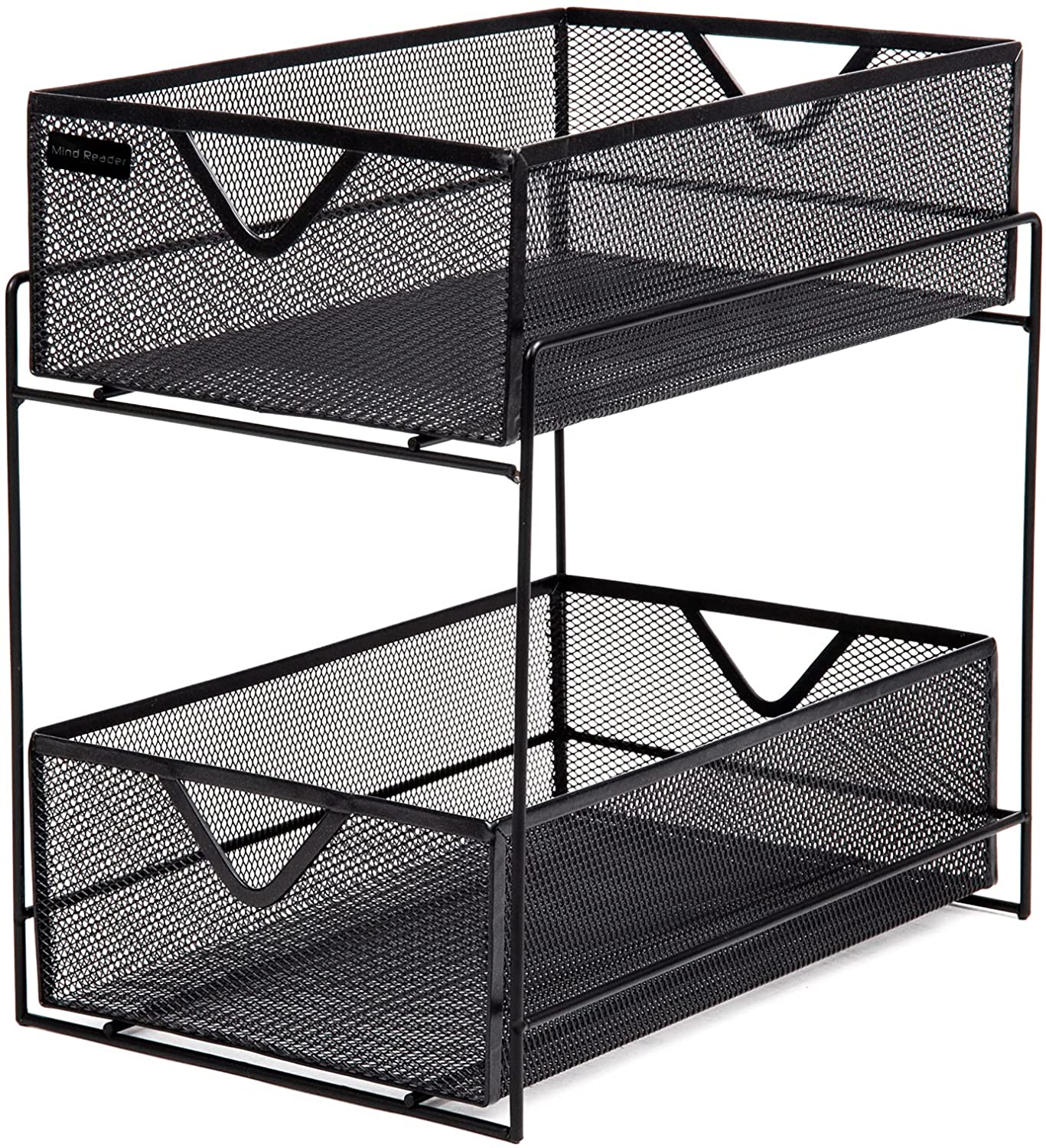 Mind Reader 2 Tier Metal Mesh Storage Baskets Organizer, Silver