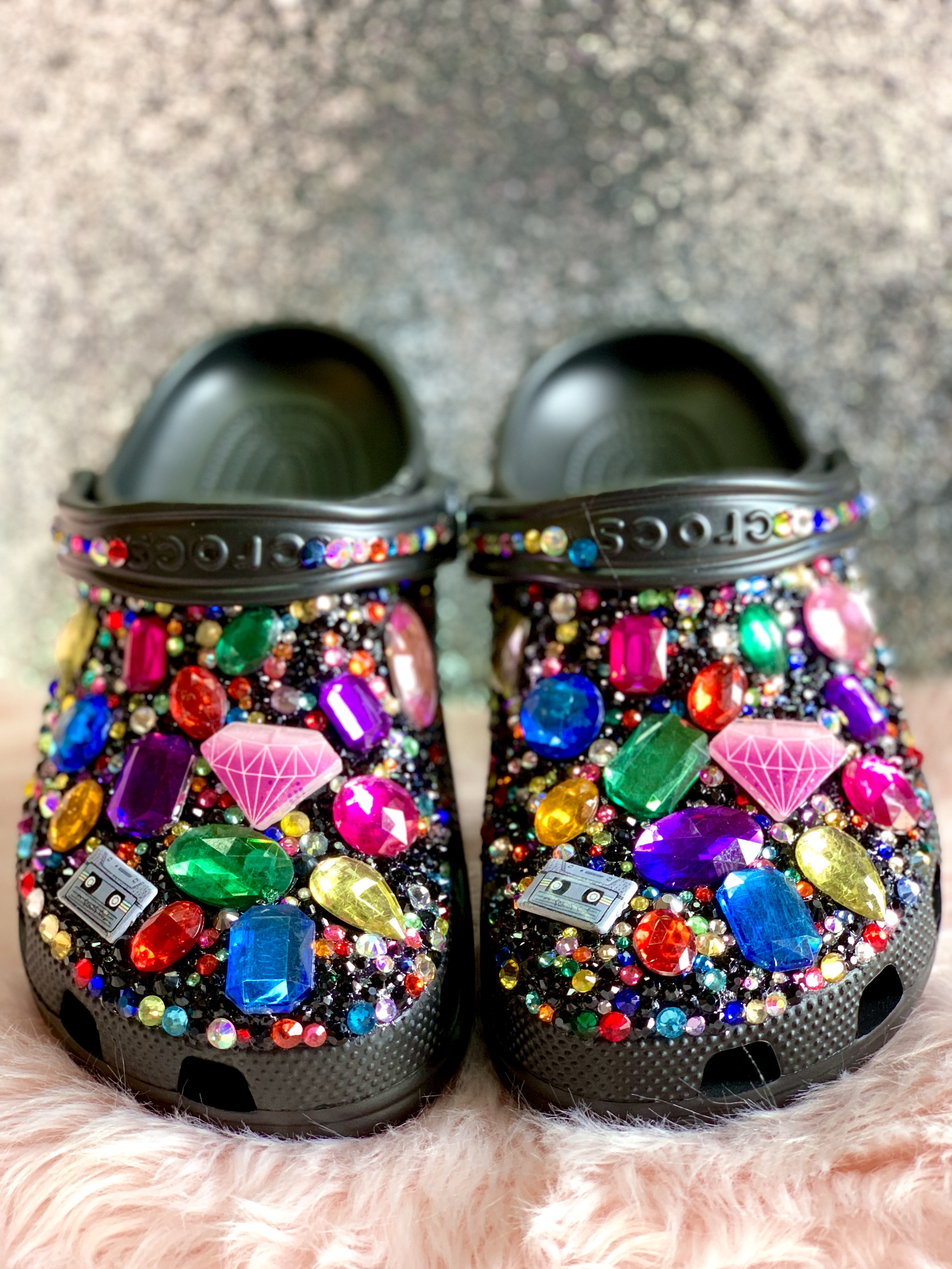 Rhinestone crocs hot sale