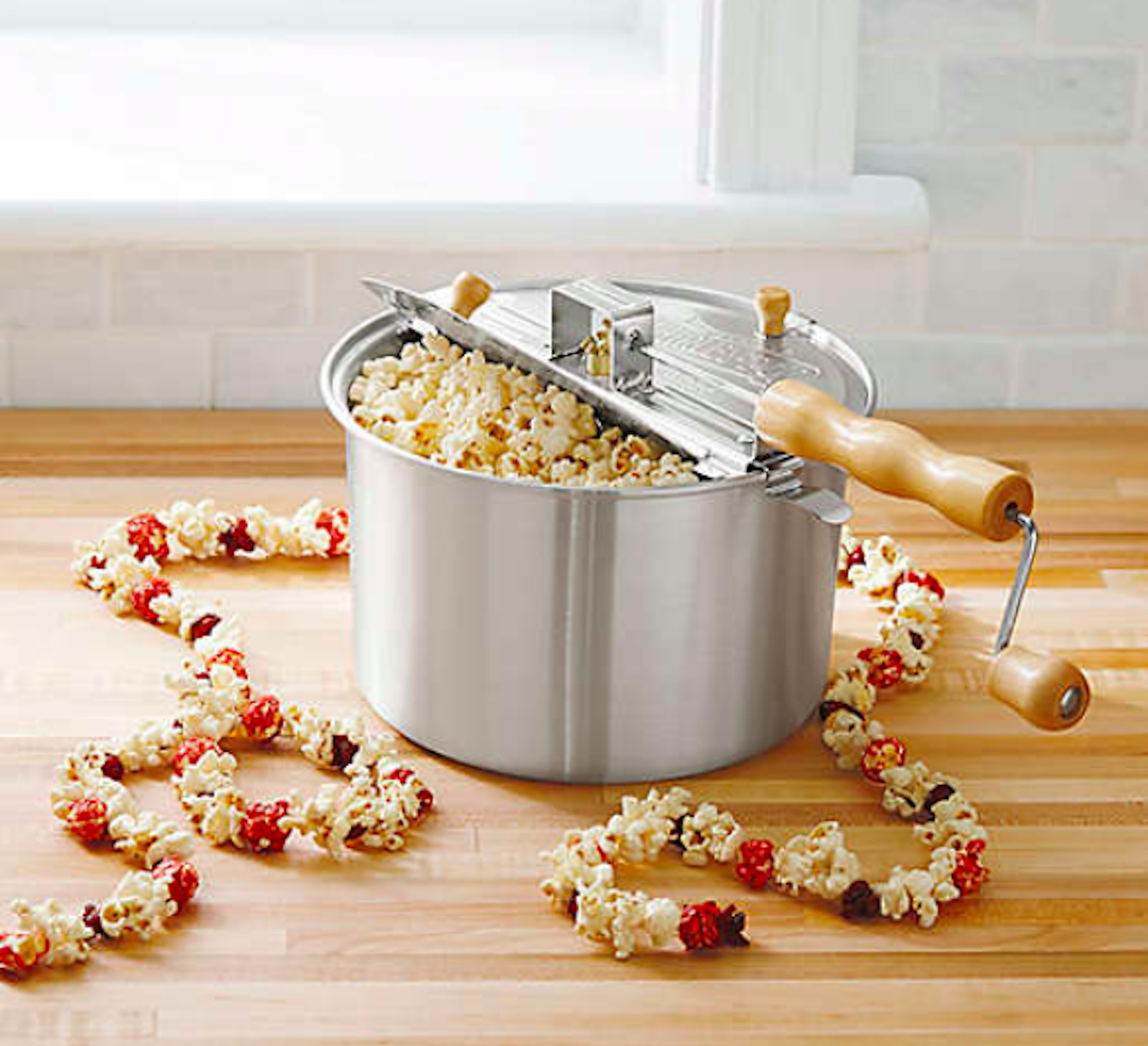New Wabash Whirly Pop Stovetop Popcorn Popper Alum Pot, Stir Crank