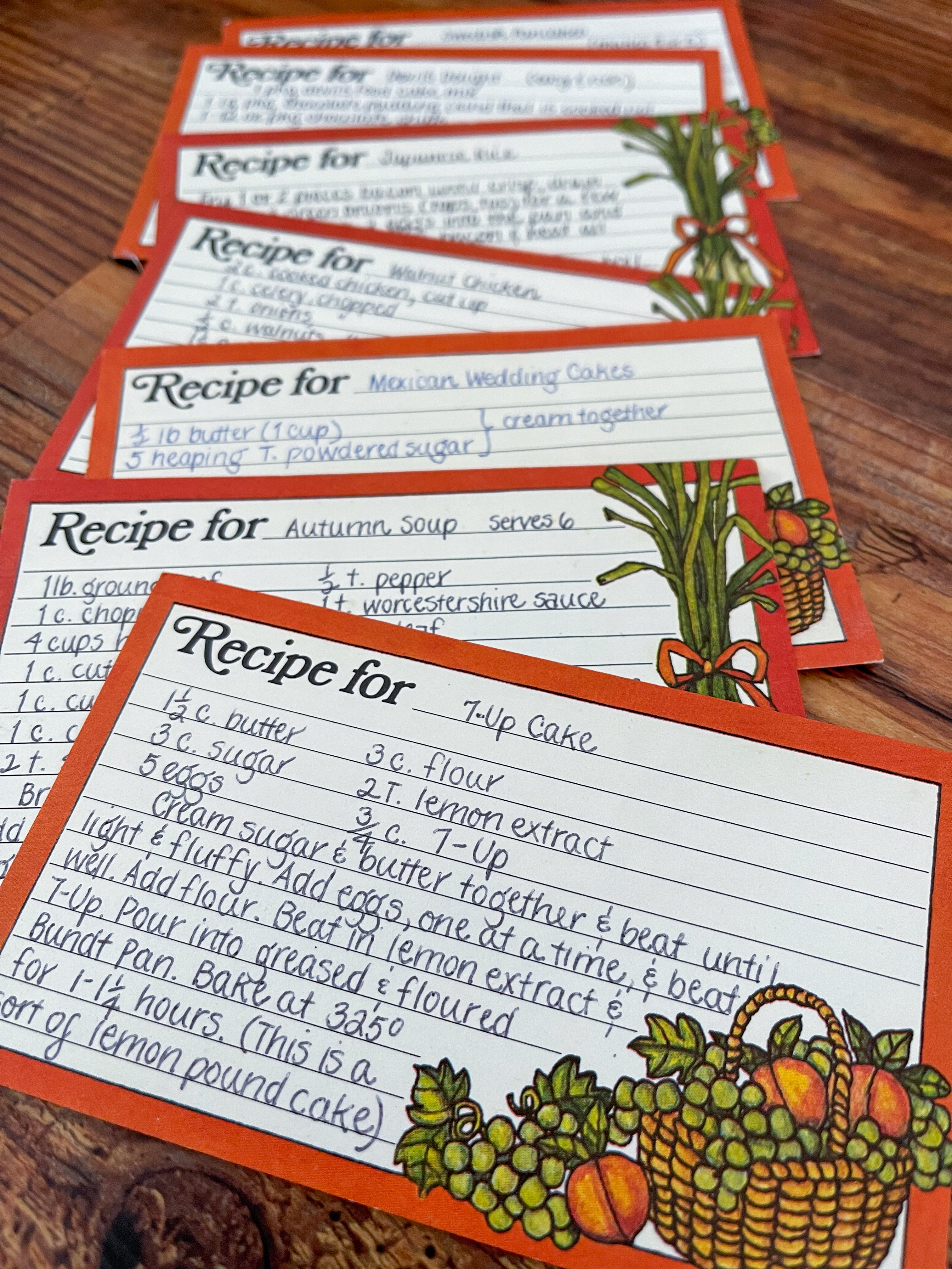 Monogrammed Wreath Recipe Cards