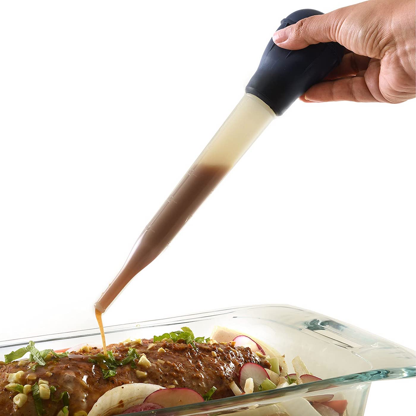 Roasting Deluxe Turkey Baster  High-Heat Tempered Glass with Silicone