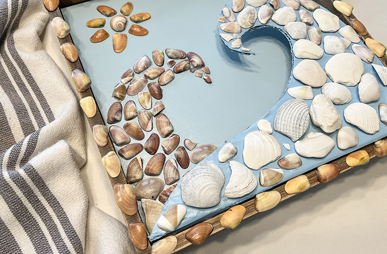 Seashell Art {Mosaic} or How To Use All Those Shells You Collected This  Summer! - Cottage in the Oaks