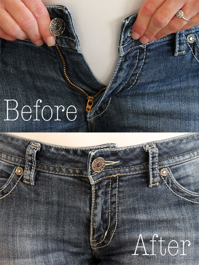 How To Tighten Jeans Waist  Quick NO-SEW Hack! 