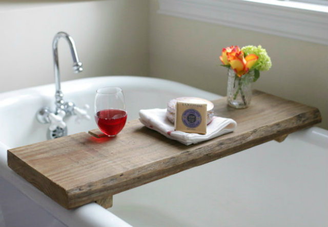 Bathtub Tray Sustainable Wood Planks, Bath Caddy, Bathroom Shelve, Home  Decor 