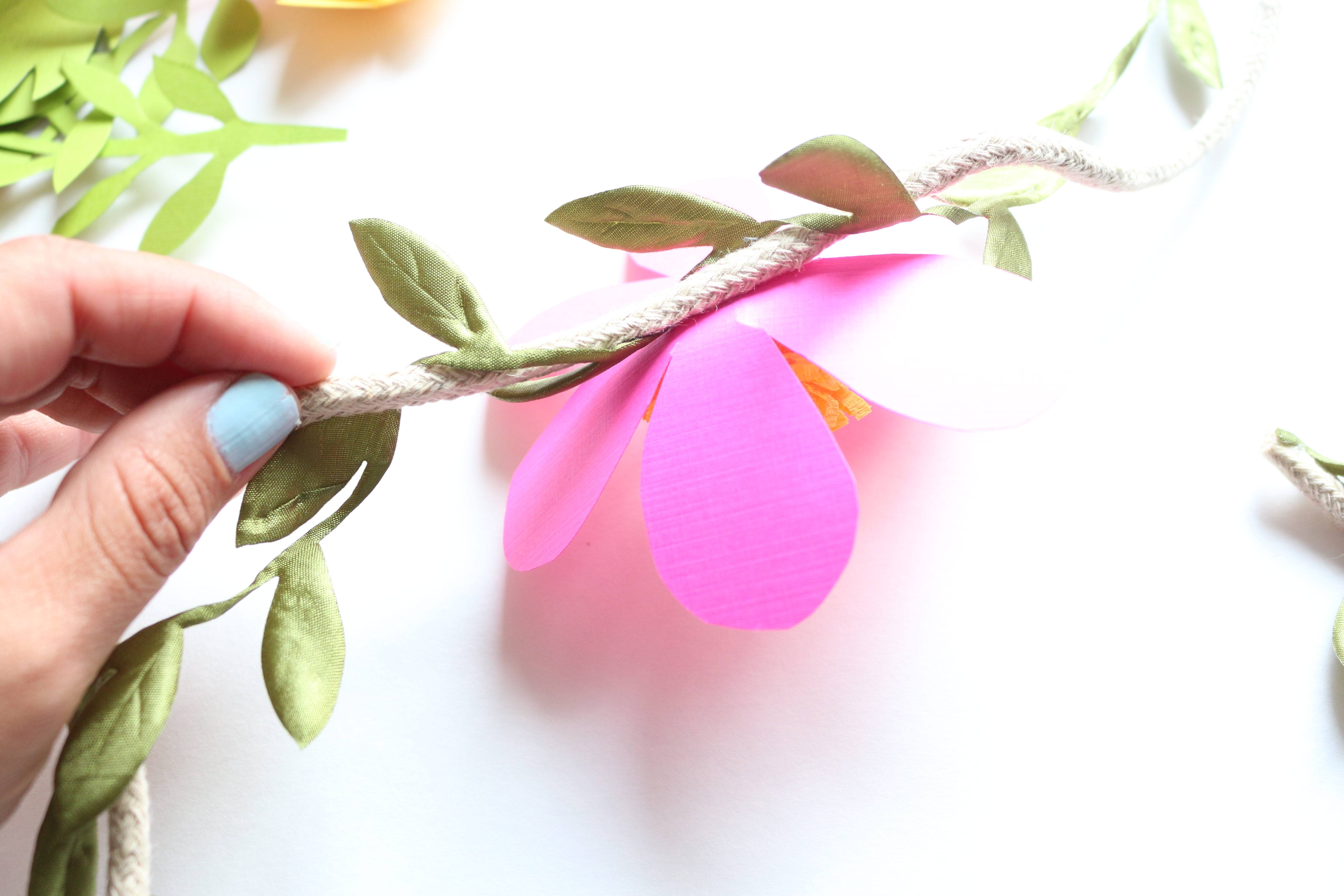 Greenery Paper Flower Garland Backdrop | Paper Source