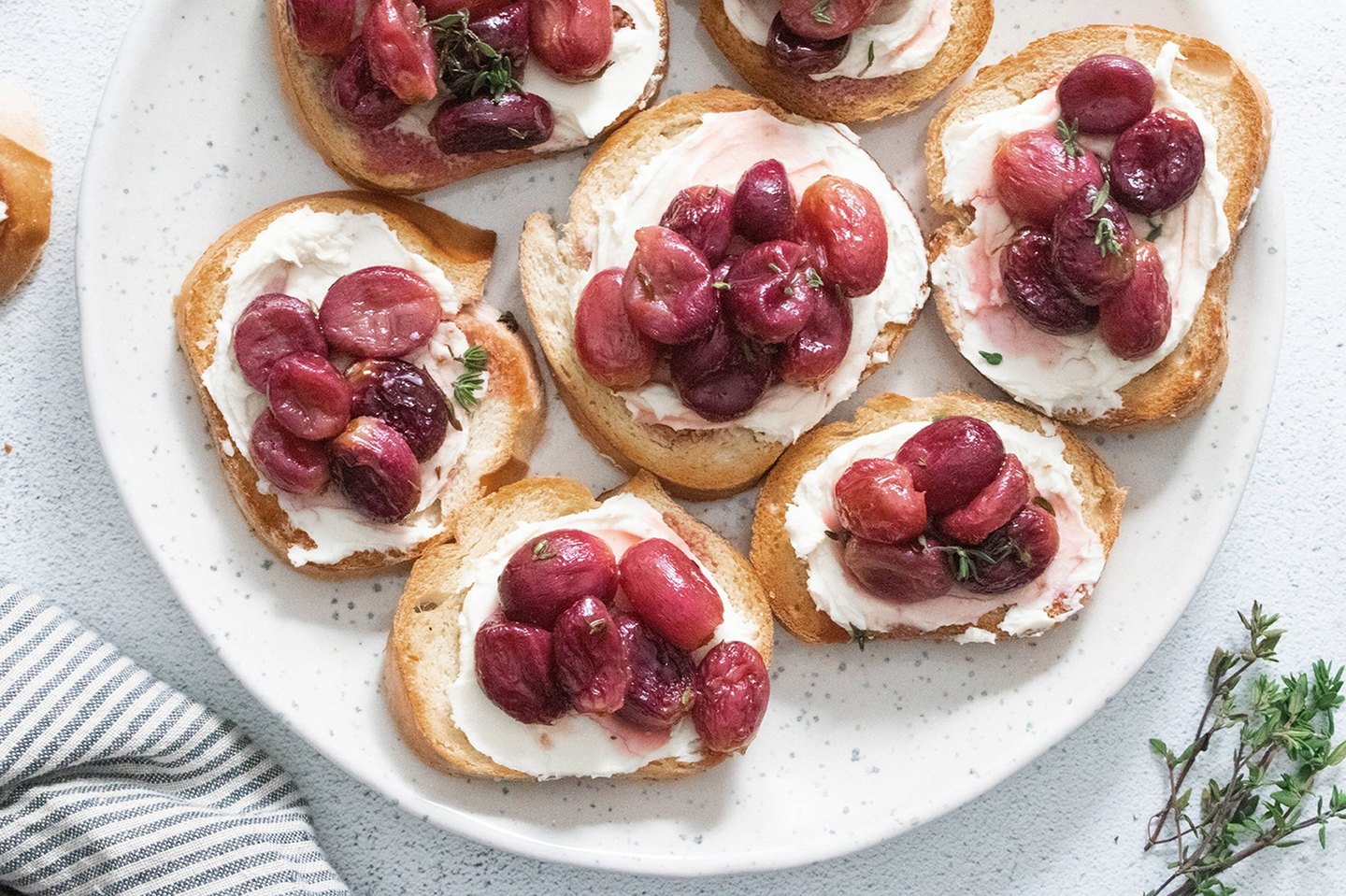 Roasted Grape and Mascarpone Toasts Appetizer by Kirsten Nunez