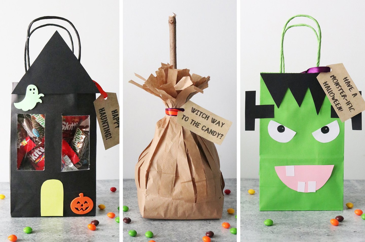 Three small Halloween bags for candy
