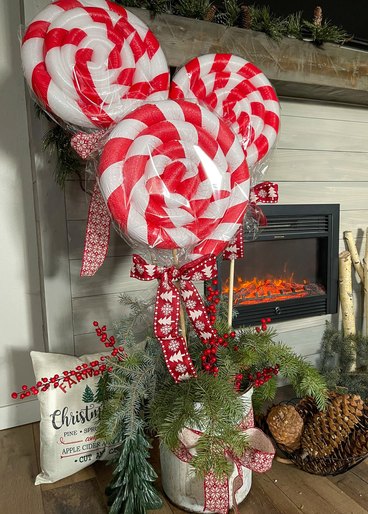 DIY Giant Candy Canes & Lollipops Christmas Decorations