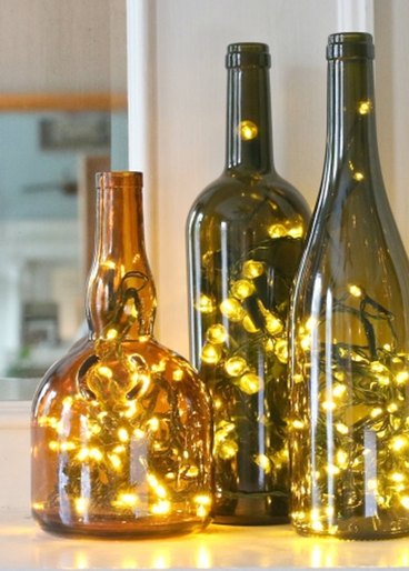 How to Put Christmas Lights in a Wine Bottle