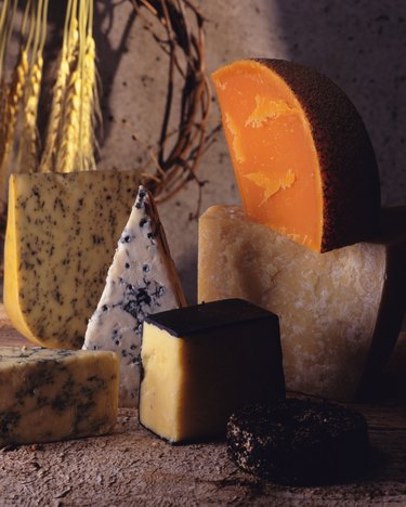 Variety of Cheese, High Angle View