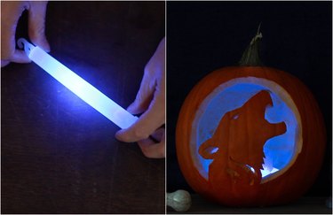 Light up pumpkinis with glow sticks