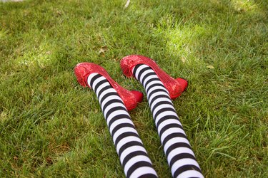 DIY 'Wizard of Oz' Wicked Witch Legs Halloween Decoration | eHow