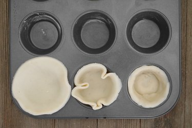 Mold dough into mini muffin pan