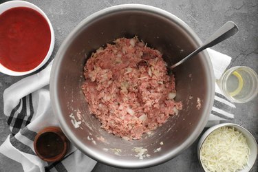 Mix turkey meatball ingredients