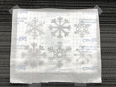 Snowflake template with Wax paper lining