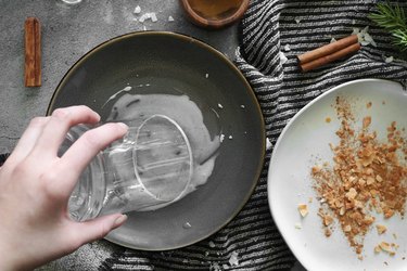 Dip glass into liquid