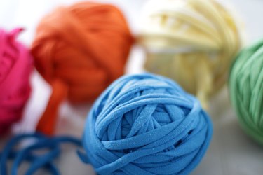 Instead of throwing away those old, unwanted t-shirts, turn them into yarn.