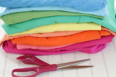 Instead of throwing away those old, unwanted t-shirts, turn them into yarn.