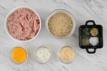 Ingredients for rosemary turkey meatballs