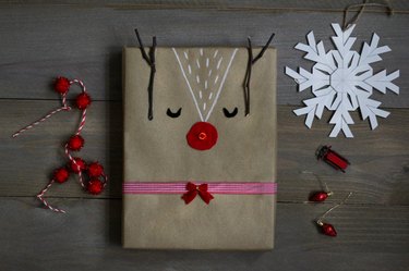 DIY Light-Up Rudolph Gift Wrap