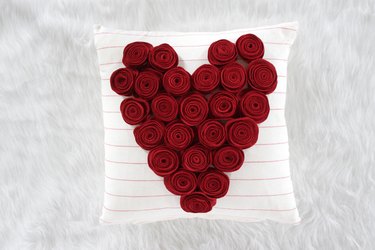 This delightful new rose pillow can be made in an afternoon for your couch, chair or maybe even your love nest.