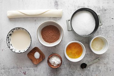 Ingredients for chocolate chess pie