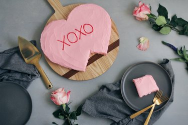 Conversation heart cake