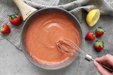 Whisk strawberry curd