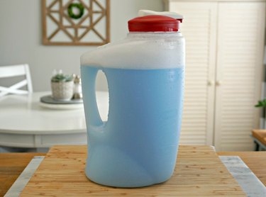 Jug with homemade carpet cleaning solution