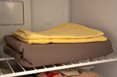 An image of cool sheets in a freezer.