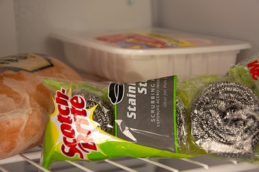 An image of steel wool in the freezer