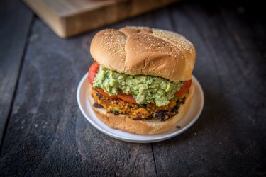 Vegan Guacamole Sweet Potato Black Bean Burger Recipe