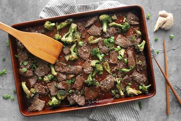Bake the beef and broccoli
