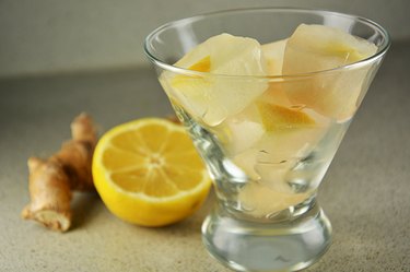 An image of lemon-ginger ice cubes.