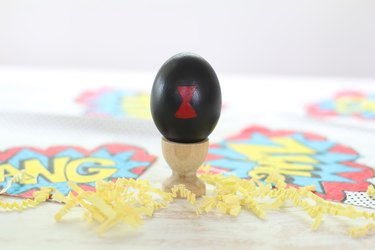 Black Widow painted Easter egg