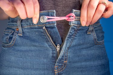 An image of small jeans rubber band hack